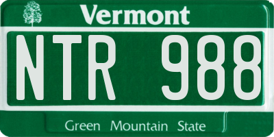 VT license plate NTR988