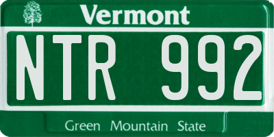 VT license plate NTR992