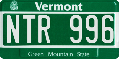 VT license plate NTR996