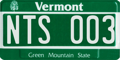 VT license plate NTS003