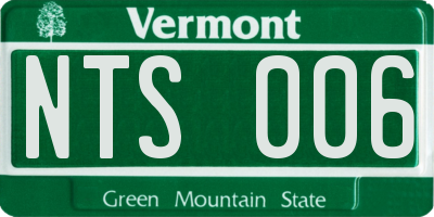 VT license plate NTS006