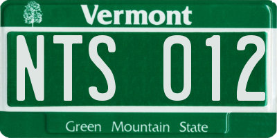 VT license plate NTS012