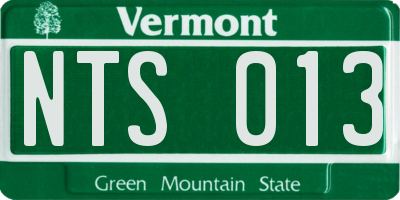 VT license plate NTS013