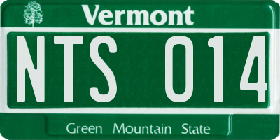 VT license plate NTS014