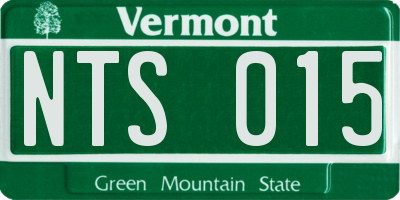 VT license plate NTS015