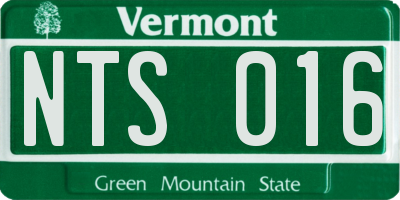 VT license plate NTS016