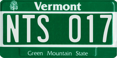 VT license plate NTS017