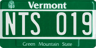 VT license plate NTS019