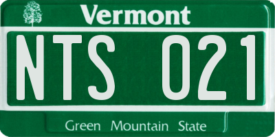 VT license plate NTS021