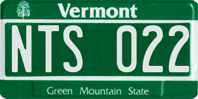 VT license plate NTS022