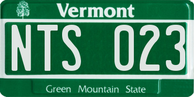 VT license plate NTS023