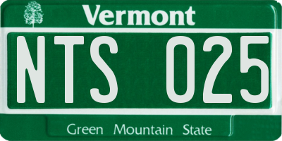 VT license plate NTS025