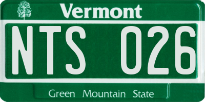 VT license plate NTS026