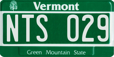VT license plate NTS029