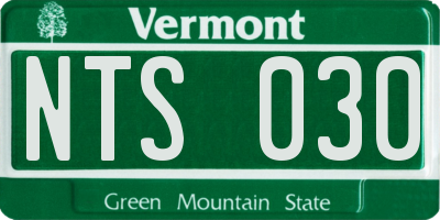 VT license plate NTS030