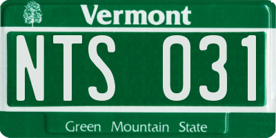 VT license plate NTS031