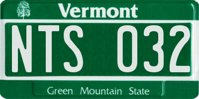 VT license plate NTS032