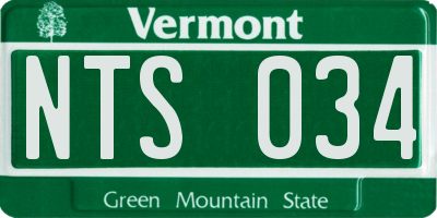 VT license plate NTS034