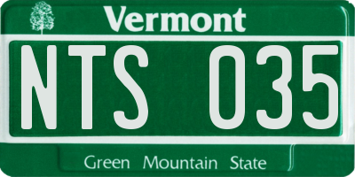 VT license plate NTS035