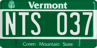 VT license plate NTS037
