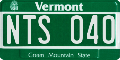 VT license plate NTS040