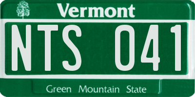 VT license plate NTS041