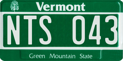 VT license plate NTS043