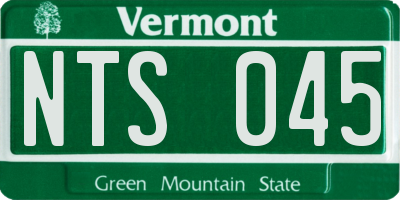 VT license plate NTS045