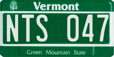 VT license plate NTS047