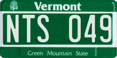 VT license plate NTS049