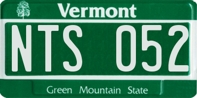 VT license plate NTS052