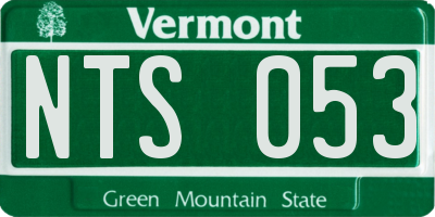 VT license plate NTS053