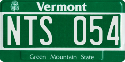VT license plate NTS054