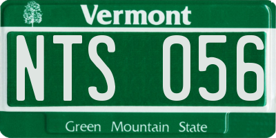 VT license plate NTS056