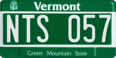 VT license plate NTS057