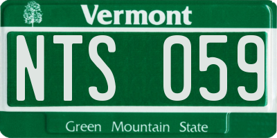 VT license plate NTS059