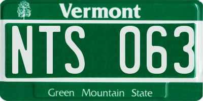 VT license plate NTS063