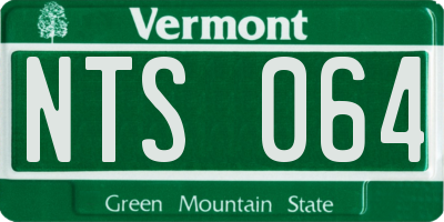 VT license plate NTS064