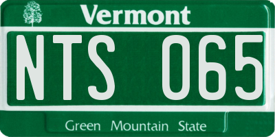 VT license plate NTS065