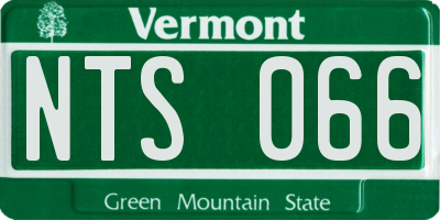 VT license plate NTS066