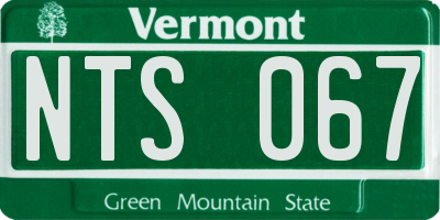 VT license plate NTS067