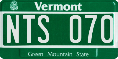 VT license plate NTS070