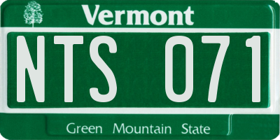 VT license plate NTS071