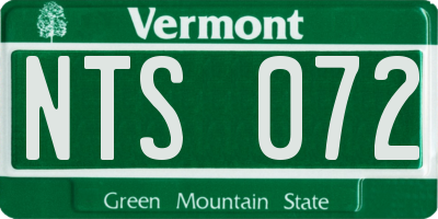 VT license plate NTS072