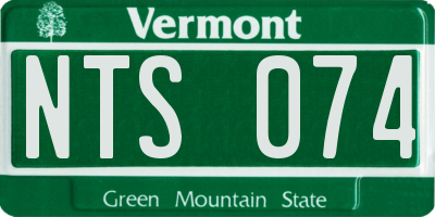 VT license plate NTS074