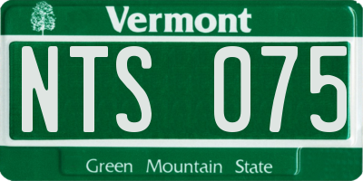 VT license plate NTS075