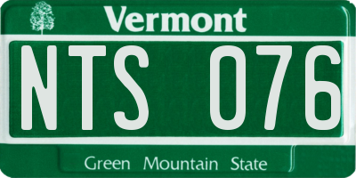 VT license plate NTS076