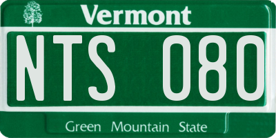 VT license plate NTS080