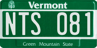 VT license plate NTS081