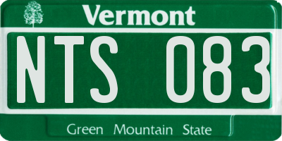 VT license plate NTS083